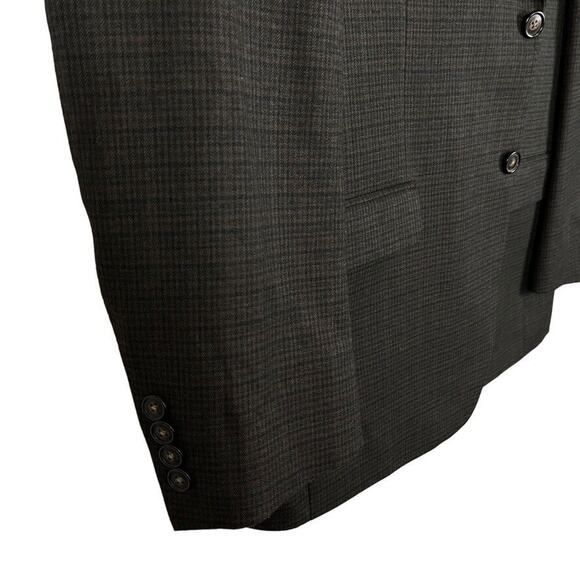 Chaps Mens Brown Plaid Suit Jacket Blazer Sport Coat 2 Button Business 42R - Picture 4 of 16